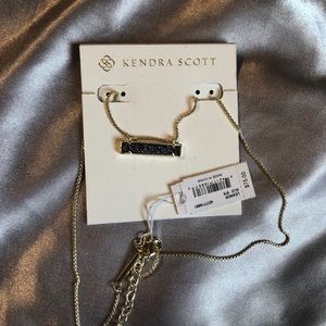 Kendra Scott Rainbow Druzy Bar Necklace (gold)